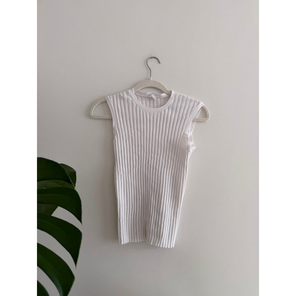 ecru white high neck sweater top | sz small